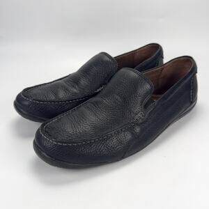 Clarks Black Leather Casual Loafers Slip On Men's Size 12